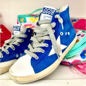 Golden Goose Francy Size 31 US 13 in Royal Blue GGDB Kids High Tops
